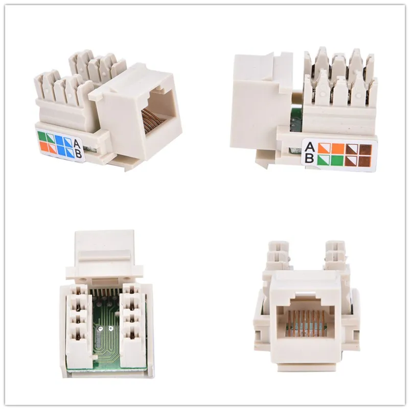 3 см x 2 Cat5 RJ45 белый отверстие Keystone Jack CAT5 сеть Ethernet RJ45|Компьютерные кабели и разъемы|
