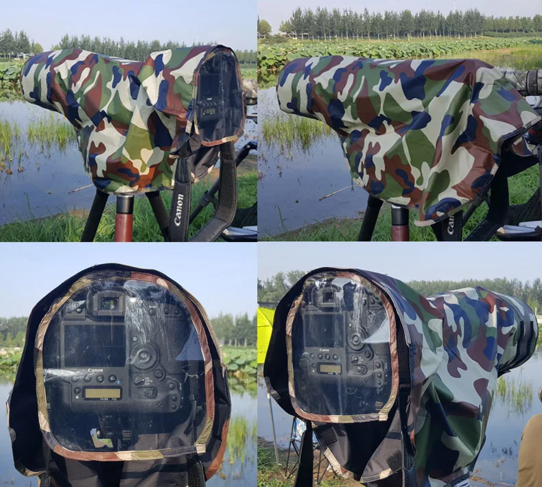 BIZOE rain Cover Raincoat for Telephoto Lens Rain Cover/Lens Raincoat Camo Guns Clothing For Canon Nikon Pentax Sony