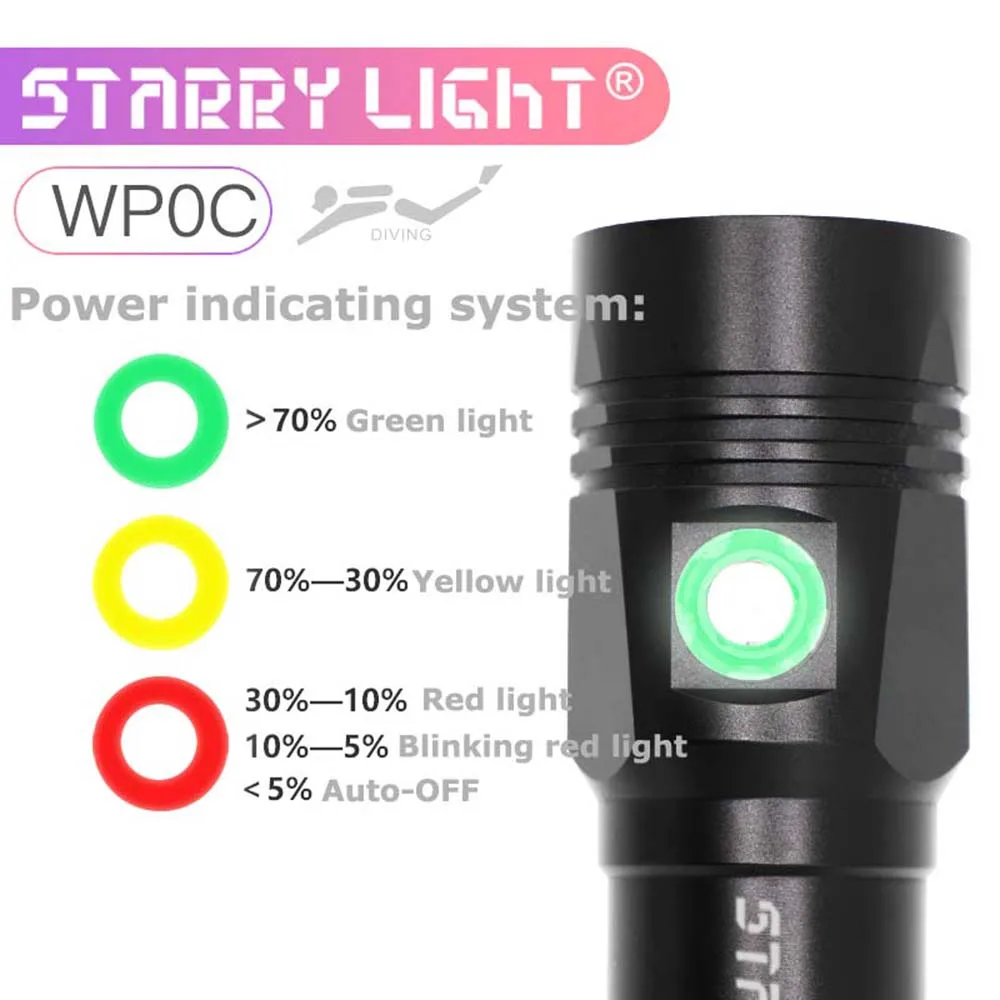5x XM-L2 светодиодный фонарик для дайвинга WP0C использование 18650/26650 подводное