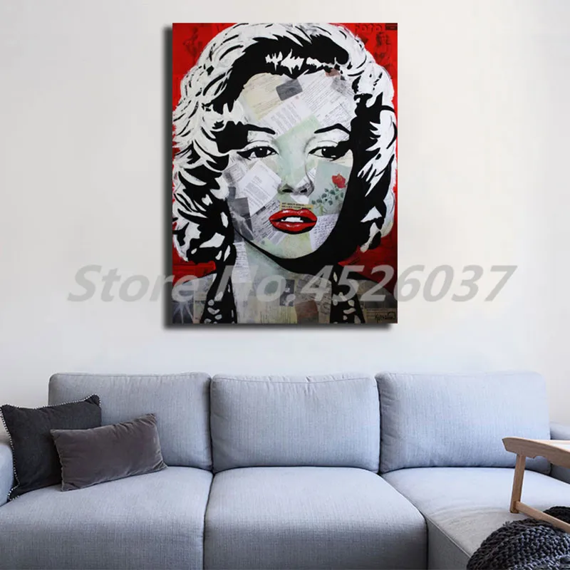 Marylin Monroe портрет цветов настенное Искусство Холст Плакаты печатные картины