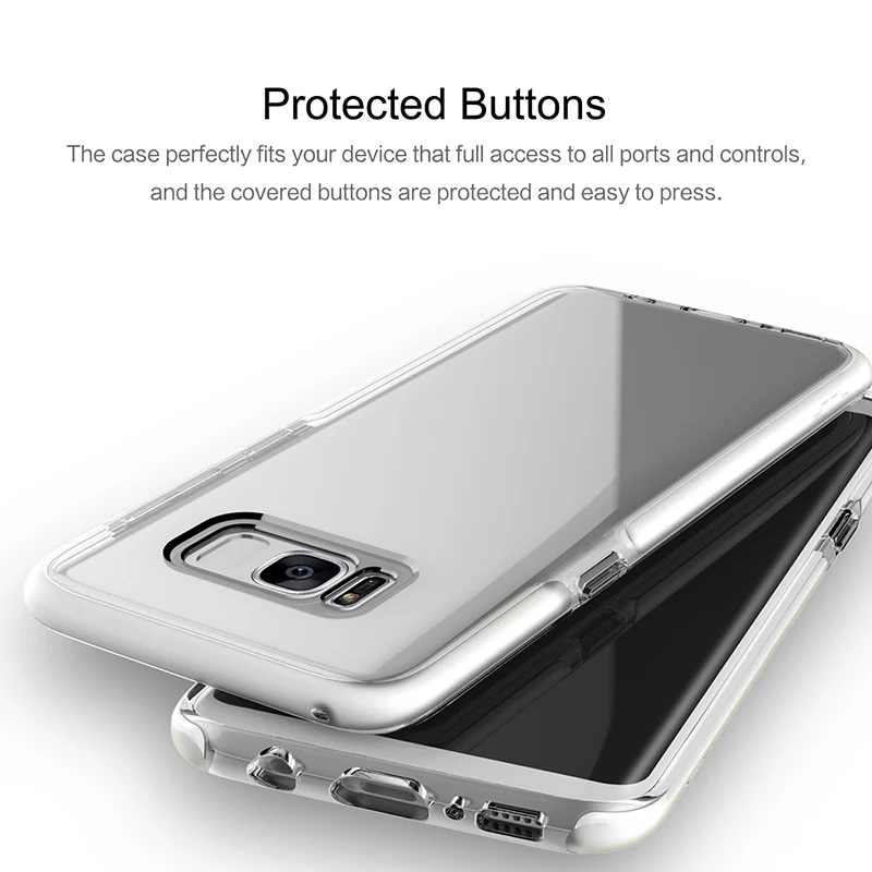 Rock Guard Series Phone Case For Samsung Galaxy S8 plus Anti-Knock Back Cover Protector With Edge Dual Layer TPU TPE |