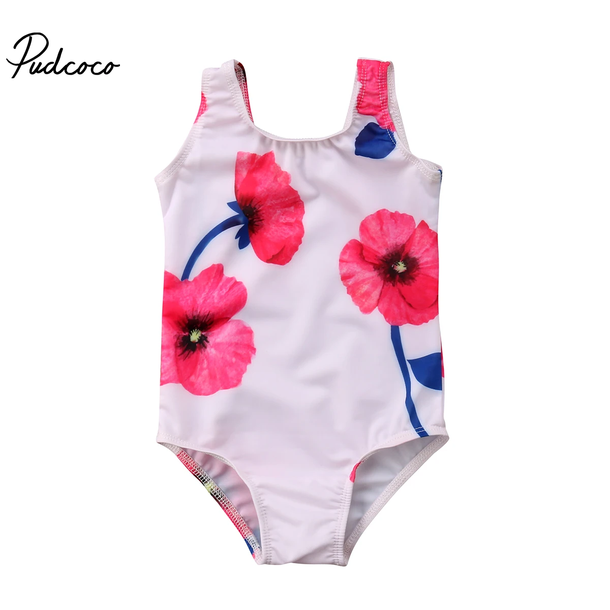 2018 новый детский купальник с цветочным рисунком для маленьких девочек купальный