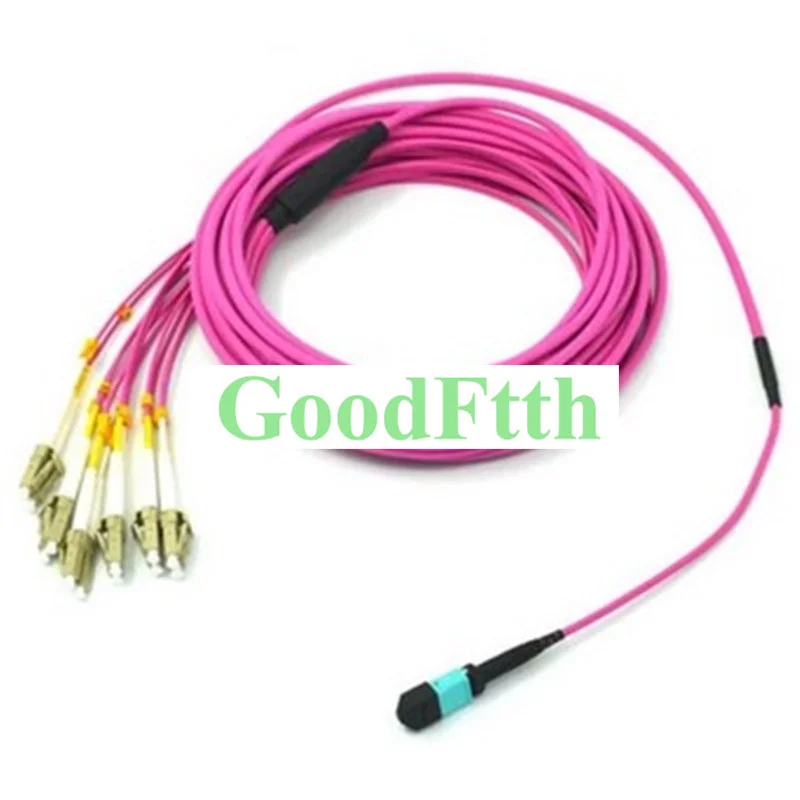 Fiber Patch Cords Female MPO-LC OM4 12 Cores GoodFtth 1-15m 2pcs/lot