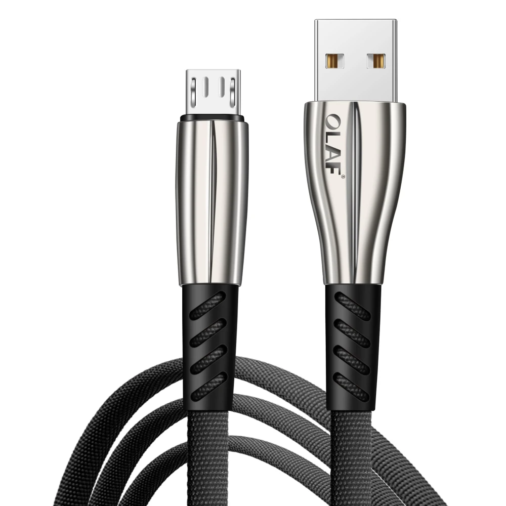Black Олаф Micro USB кабель для samsung S7 3A быстрой зарядки мобильных телефонов USB Кабели шнур синхронизации данных зарядный кабель для Xiaomi Redmi 6a - Цвет: Black