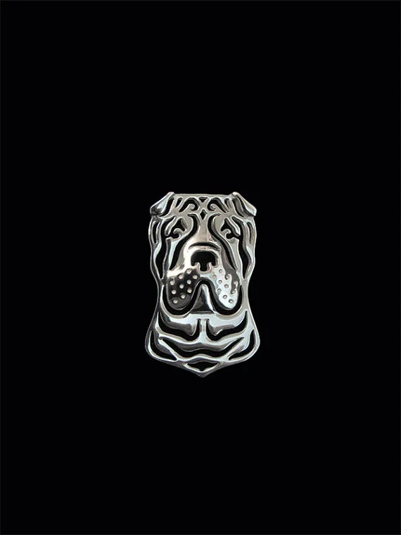 Трендовые китайские брошки Shar Pei золотого цвета серебряного броши для собак