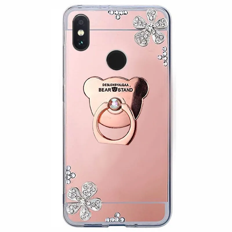 3D зеркальный чехол для Redmi Note 6 Pro с кольцом Xiaomi 8 MI 9 9t 10 pro A1 A2 Lite 5 7 5A S2 K30 K20 7A 8A |