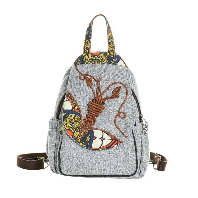 

Fashion String Appliques Women Shopping Cute Backpack!Hot Multi-use Lady Travel Backracks Nice Floral Embossing Canvas Backruck