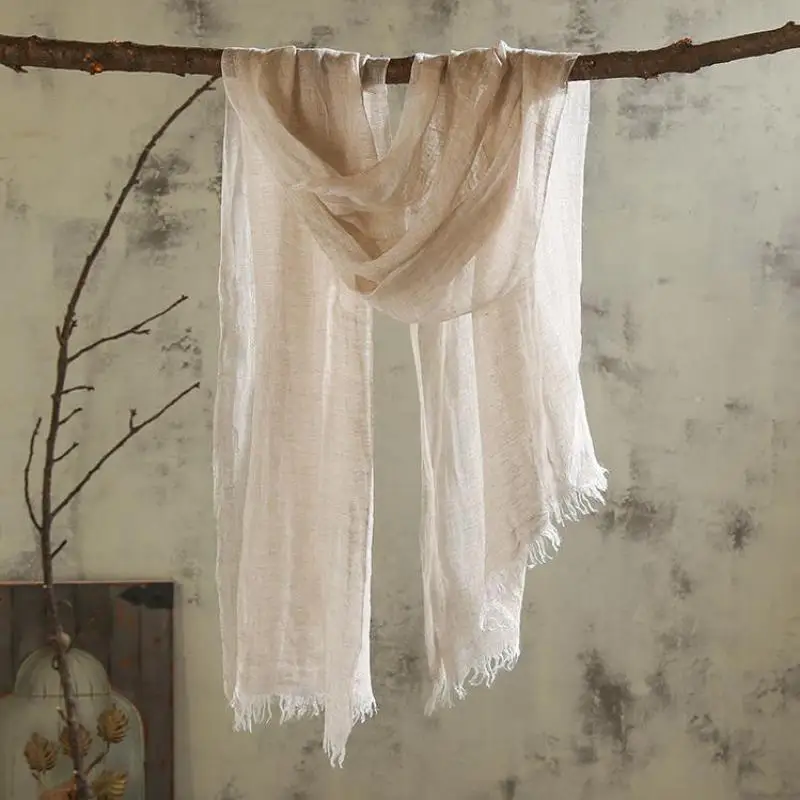Unisex Style spring summer autumn winter Scarf Cotton And Linen Solid Color long women's scarves shawl fashion men scarf |