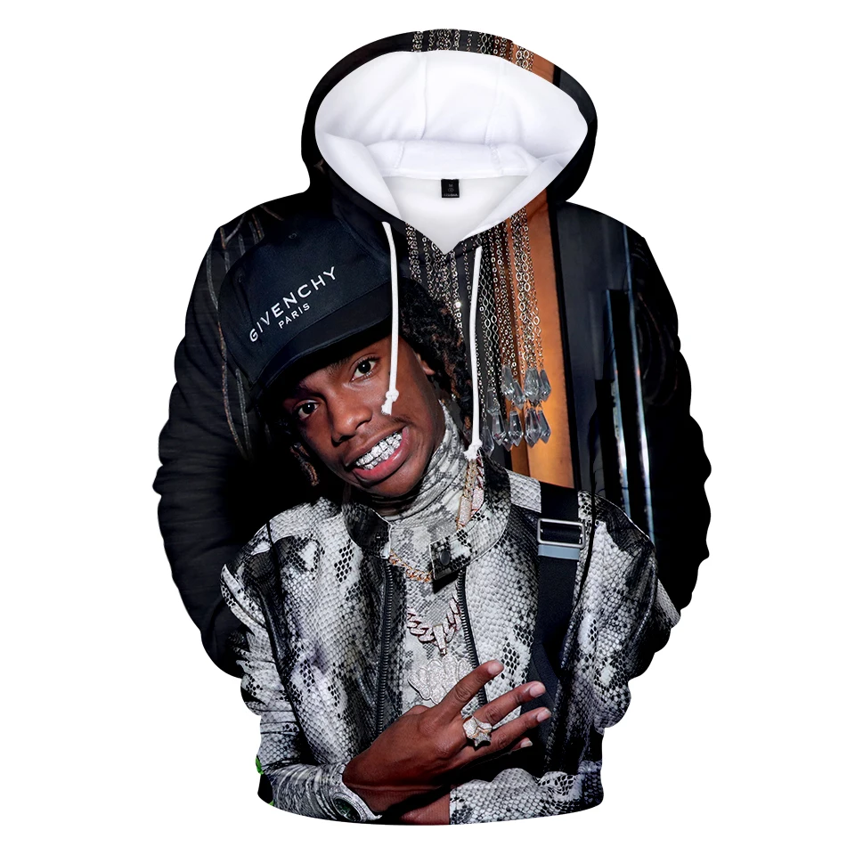 Новинка распродажа толстовка с капюшоном объемным рисунком singer YNW Melly