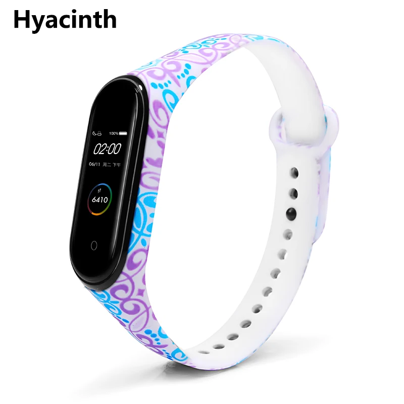 Hyacinth Сменные ремни BOORUI для mi band 4, ремешок на запястье для xiaomi mi band 3, спортивный силиконовый браслет для xiaomi mi band 3/4 - Цвет: Hyacinth