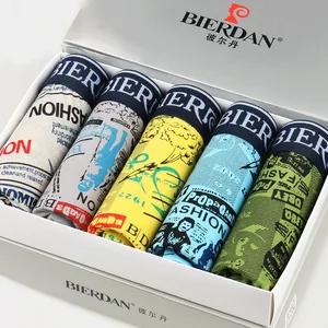 bierdan мужское нижнее белье боксеров pour homme хлопок печать белое черным серый мужчин боксер белье сексуальный комфорт мужчины шорты трусы мужские боксеры mens трусики