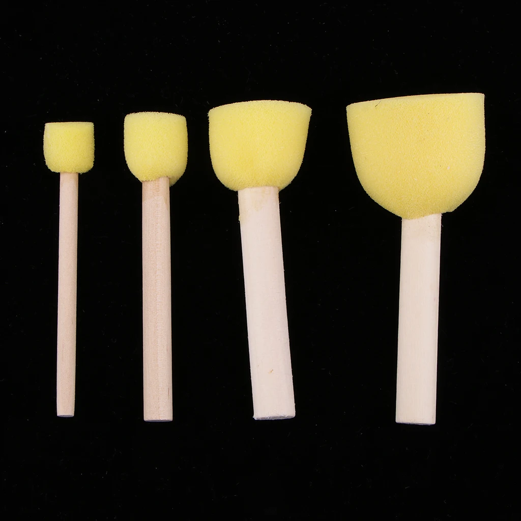 

50 Pcs Home School Used Children Kids Painting Accessory Sponge Painting Brushes Educational Painting Tool Set Toddler Children