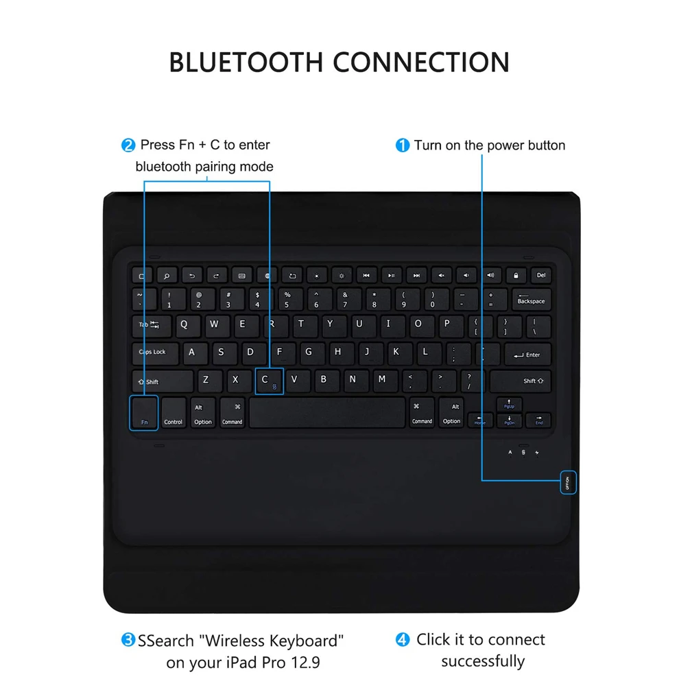 Новый Bluetooth чехол с клавиатурой для Apple iPad 5th 6th Air 9 7 2013 2014 Pro 10 5 11 0 12 2016 2017 2018 FCC RoHS CE |