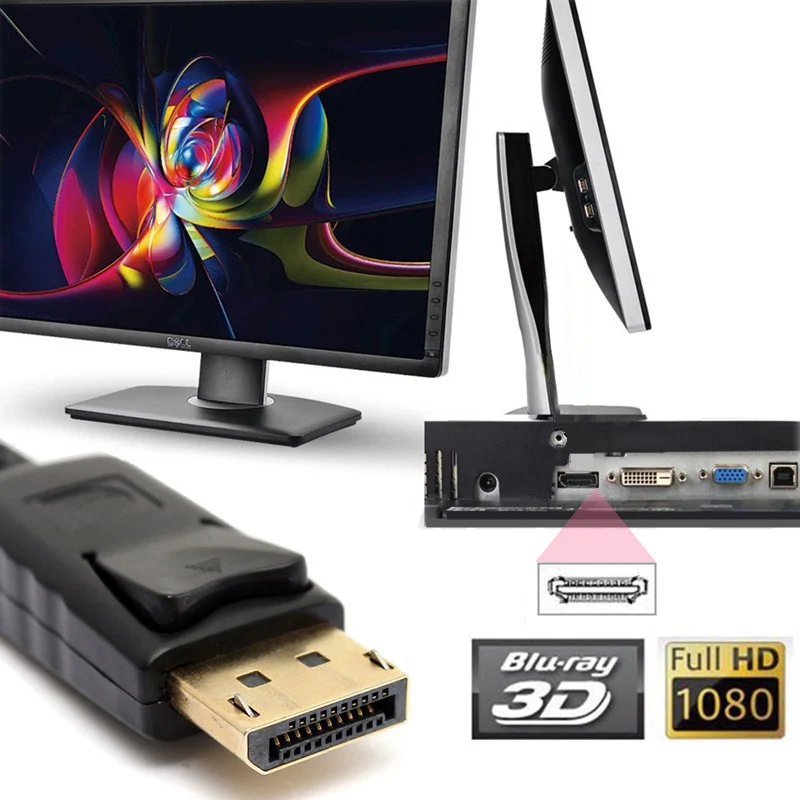 Переходник для порта дисплея папа DP HDMI мама 1080p M/F HD|Кабели VGA| |