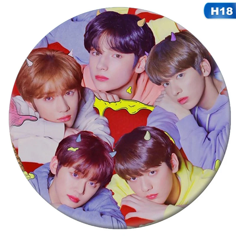 Новая мода Корейский Kpop TXT всех членов брошь, значок на булавке аксессуары для одежды шляпа украшение для рюкзака подарок - Окраска металла: 18