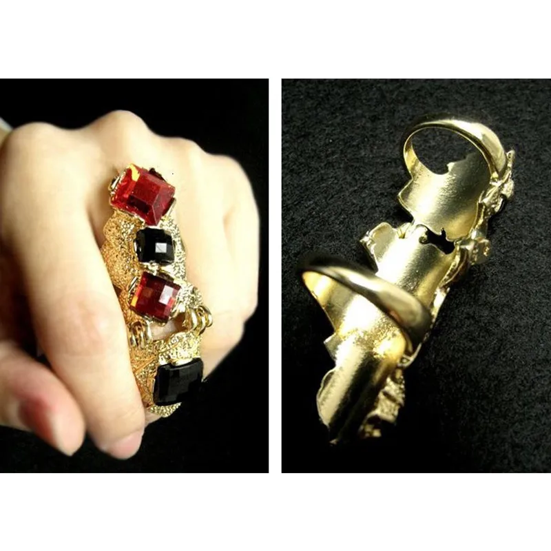 Модные дизайнерские золотые кольца для мужчин и женщин в стиле панк черные