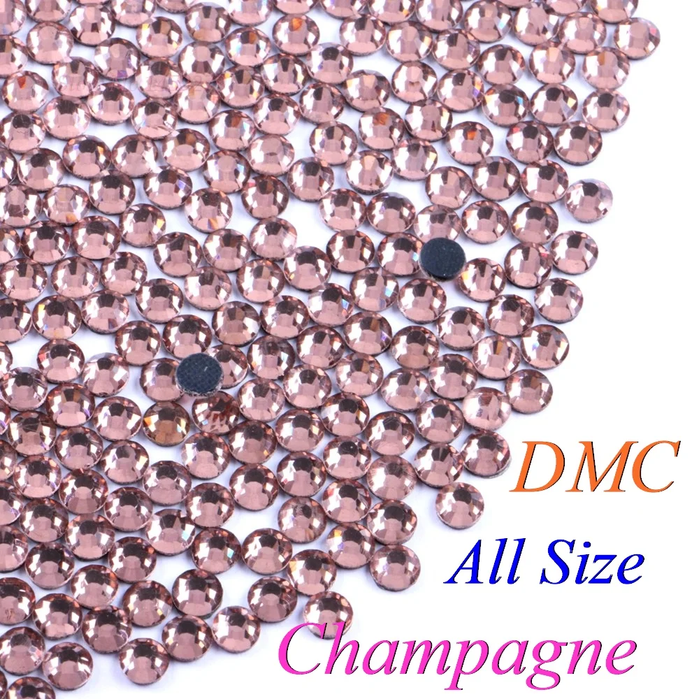 Все размеры! Шампанское DMC стразы горячей фиксации SS6 SS10 SS16 SS20 SS30 стеклянные