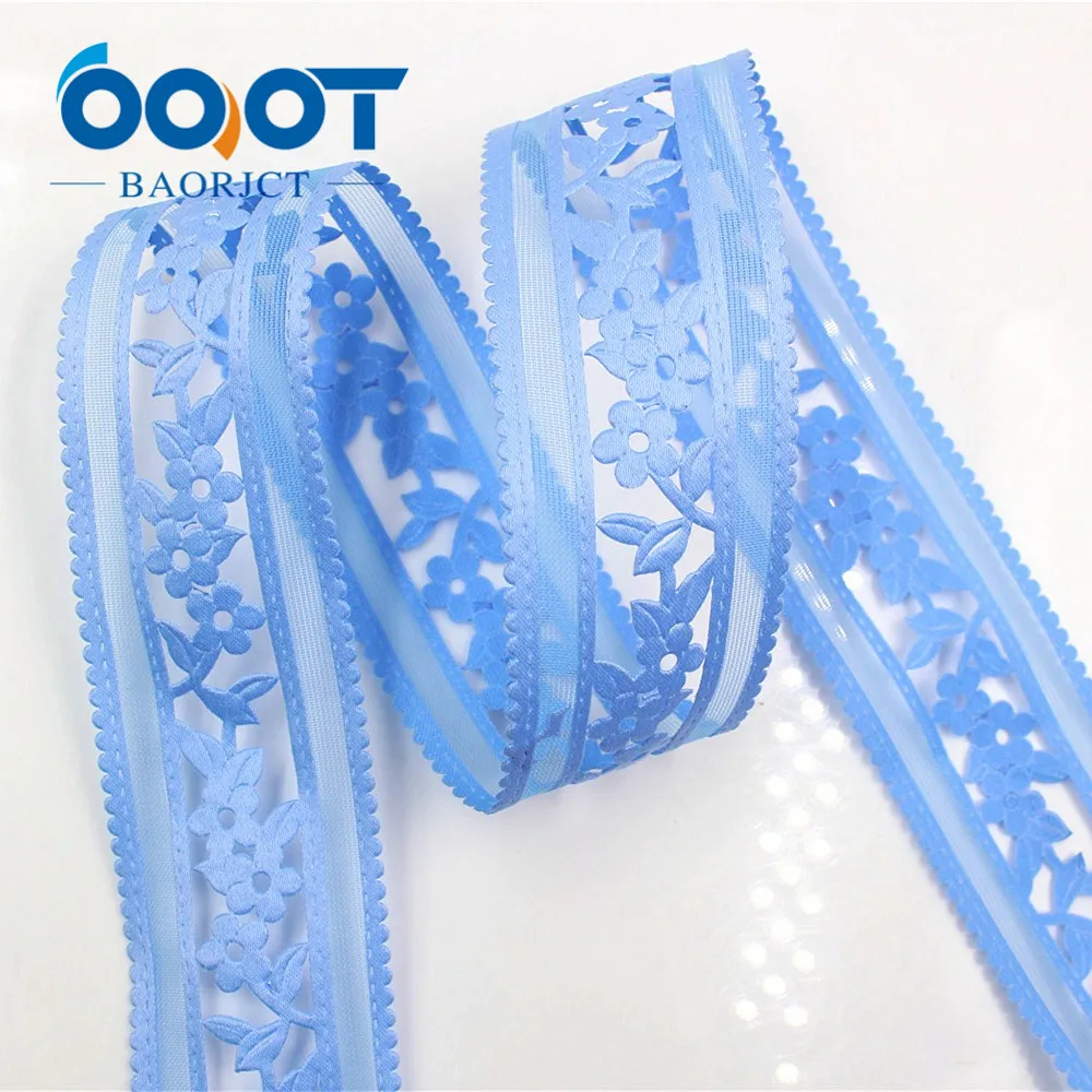 OOOT BAORJCT 17122316 hot sale 40 mm 10 yards hollow Flowers satin ribbon DIY handmade materials Clothing accessories | Дом и сад