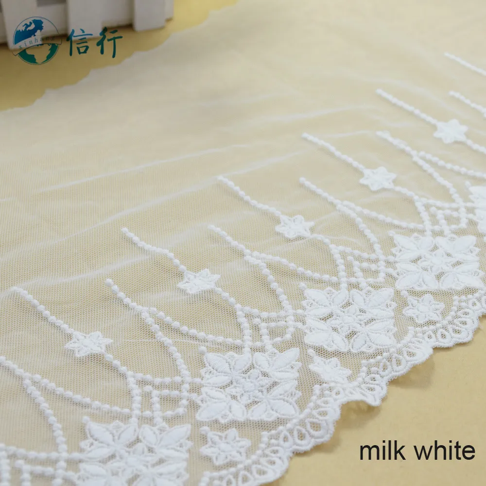 23cm width Cotton embroid lace sewing ribbon guipure trims or fabric warp knitting DIY Garment Accessories free shipping#3610 | Дом и сад