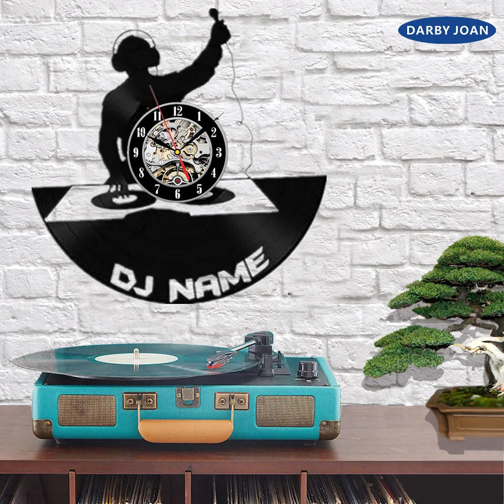 Настенные часы DJ/уникальный подарок на заказ виниловые с персонализированными