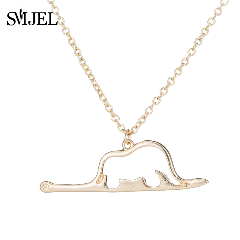 SMJEL новые штаны с леопардовым принтом, вечеринка, Ropa Bebe Infantil Nino Le Petit небольшое украшение Маленький принц в стиле «панк» со змеиным рисунком животных удав переваривая Слон Шарм ожерелья подарки для детей N275 - Окраска металла: Золотой цвет