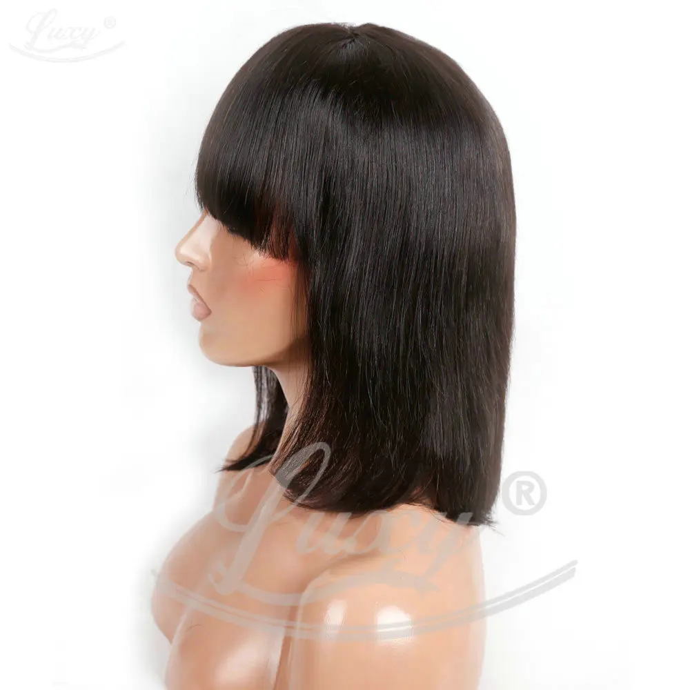 TOP Full lace wig bob wigs short glueless Virgin Brazilian front for black women 130% baby hair |