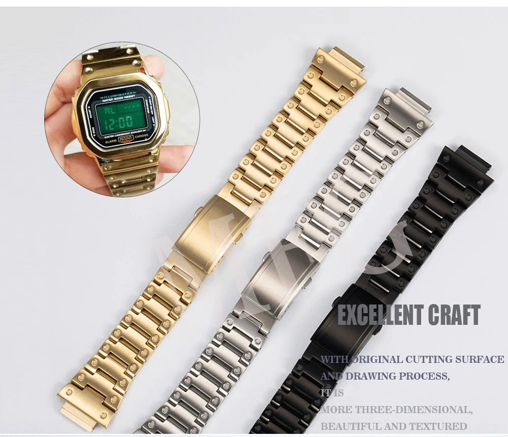 Металлический ремешок для часов bezelStrap DW5600 GWM5610GW5000 из нержавеющей стали чехол для часов рамка gshock Браслет аксессуар с ремонтным инструментом