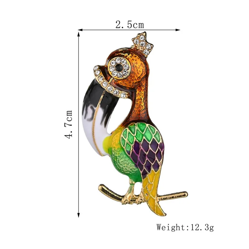 Модные броши с птицами красочные эмалированные стразы Кристалл для женщин тренд