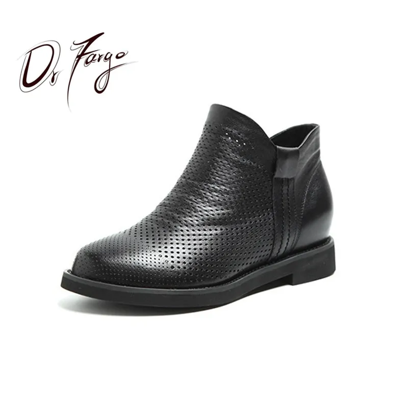 Женские ботильоны из натуральной кожи с круглым носком на молнии|bota feminina|heeled ankle