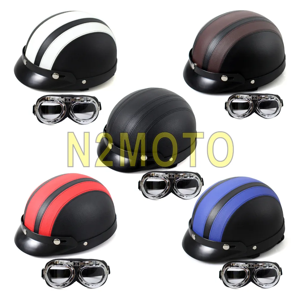 Мотоциклетный Ретро 5 видов цветов шлем vкозырек очки половина Capacete Casco Para шлемы