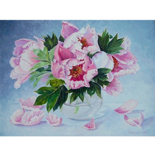 Y5164 Diy картины по номерам пионы цветок картина маслом на холсте Роза Куадрос Decoracion акриловые стены Искусство Декор - Цвет: Y5164