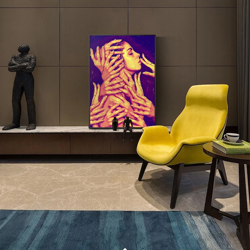 Современная Картина на холсте с изображением лица фингуре для женщин настенные