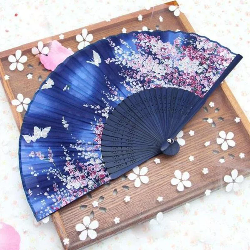 

Raw Silk Fan Chinese Handicrafts Chinese Style ladies Wind Craft Fan Silk Fan Cherry Fan Antiquity Folded Small