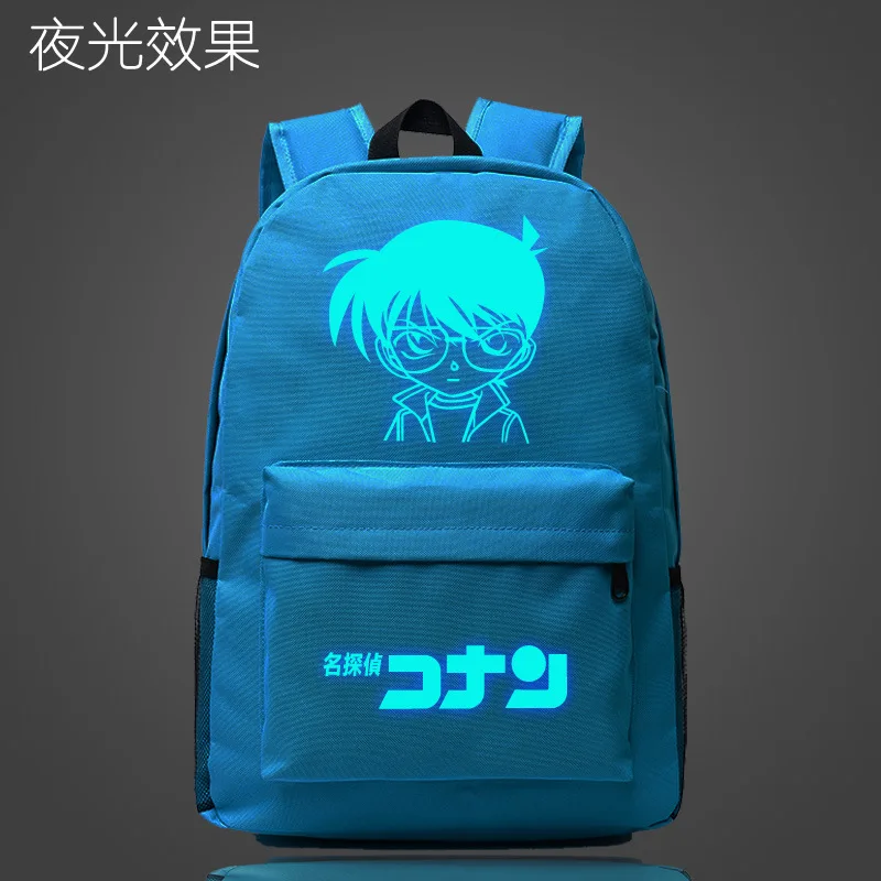 Школьная сумка в стиле аниме Detective Conan светящийся Светящийся рюкзак Студенческая