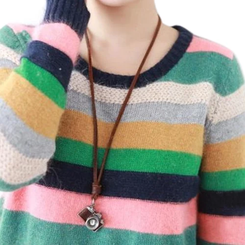 Мужское кожаное ожерелье с подвеской в стиле рок|camera pendant necklace|leather necklacegenuine leather