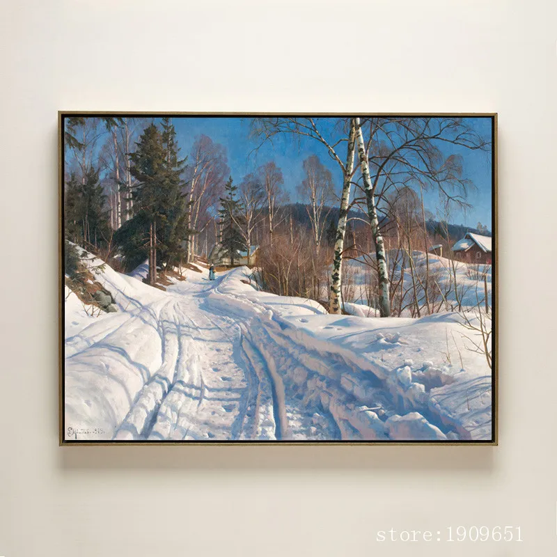 Классическое Дерево снег романтический пейзаж печать на холсте масляная