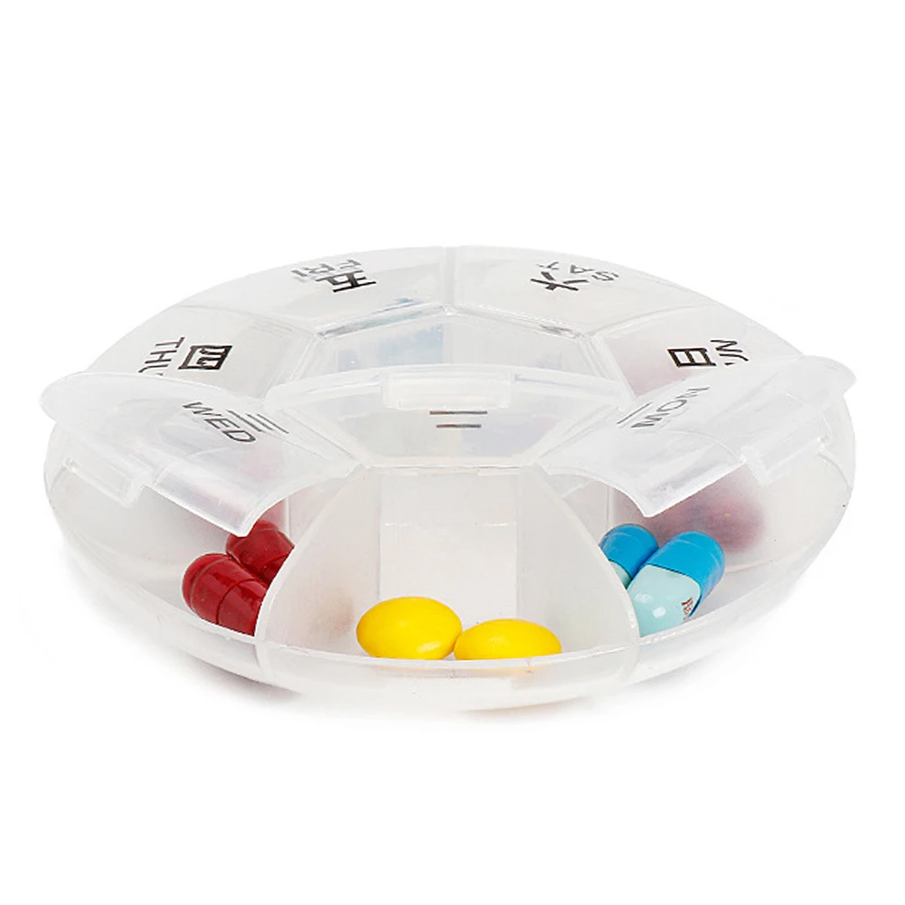 Seven Day Pill Box Футляр для лекарств планшет органайзер для хранения Еженедельный диспенсер