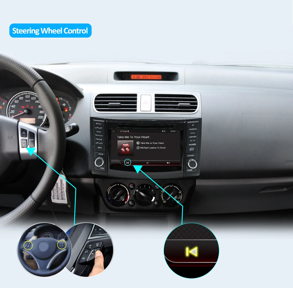 Восьмиядерный 2 Din Android 9,0 автомобильный dvd-плеер для Suzuki Swift 2011- Радио Стерео gps Navi сенсорный экран управление карта камеры