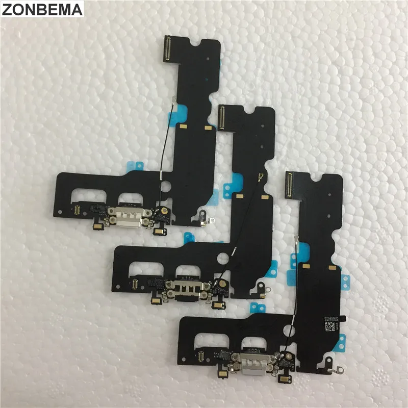 ZONBEMA 5pcs NEW Charger Charging Port Dock USB Connector Flex Cable For iPhone 7 Plus 4.7&quot 5.5&quot Headphone Audio Jack Ribbon |