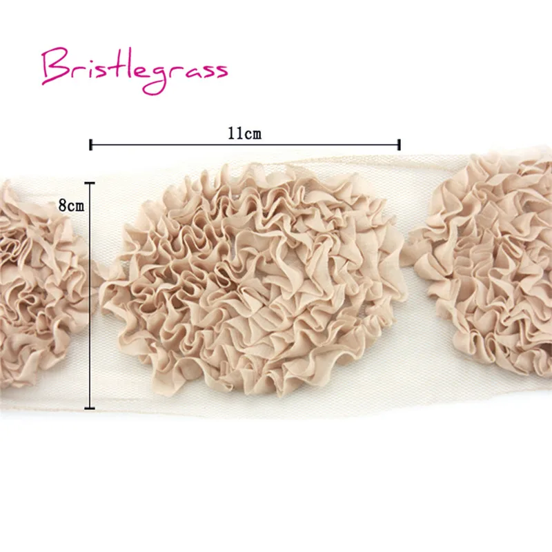 BRISTLEGRASS 1 ярд 4,3" 11 см шифон цветы тюль сетка кружевной отделкой Детская повязка Люкс Свадебное платье Костюм DIY Швейные ремесла