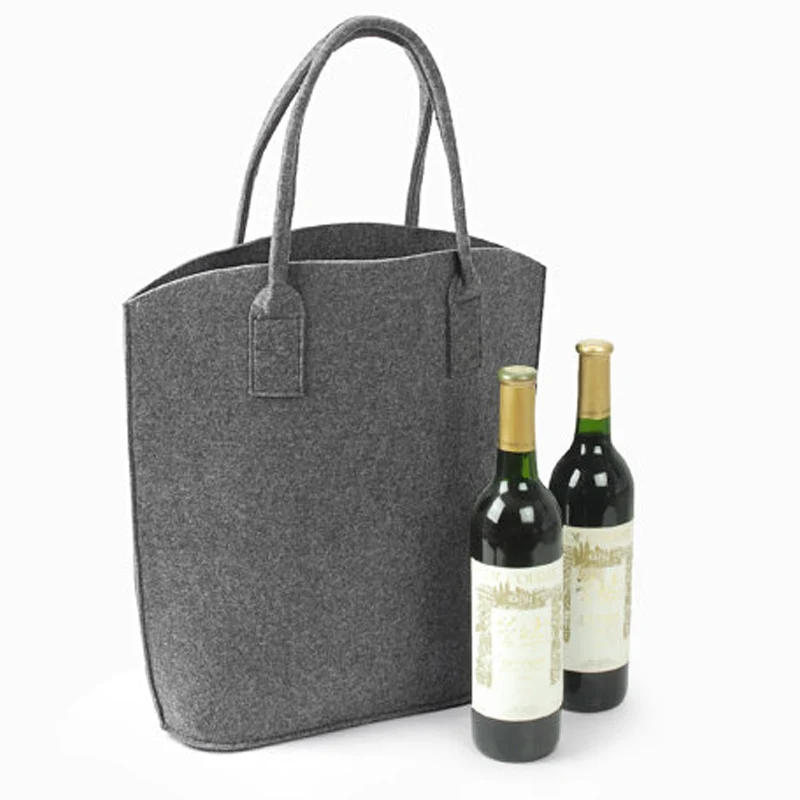 Многоразовая фетровая Сумка тоут с одной бутылкой для покупок сумка переноска