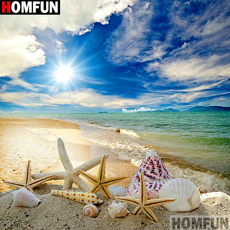 

HOMFUN Full Square/Round Drill 5D DIY Diamond Painting "Shell conch" 3D Embroidery Cross Stitch 5D Decor Gift A13569