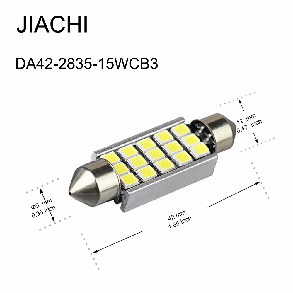 JIACHI 100 шт. Заводская поставка Festoon C5W 41 мм светодиодный CANBUS NO Error 2835SMD 15 чип для