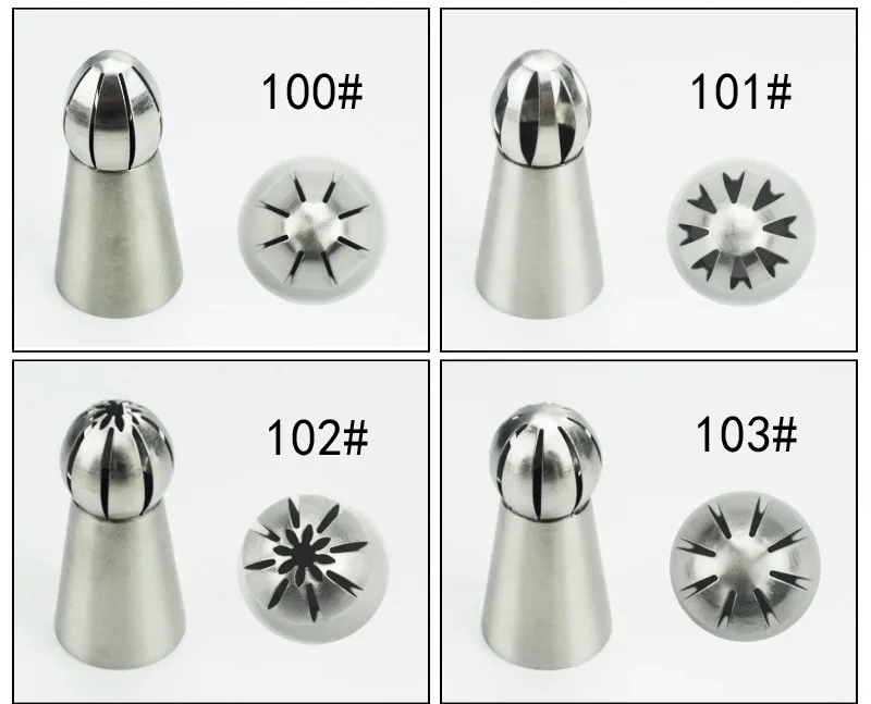 

1PC Russian Spherical Ball Stainless Steel Icing Piping Nozzle Pastry Tips Fondant Cupcake Baking Tip Tool Sphere Cream LB 371