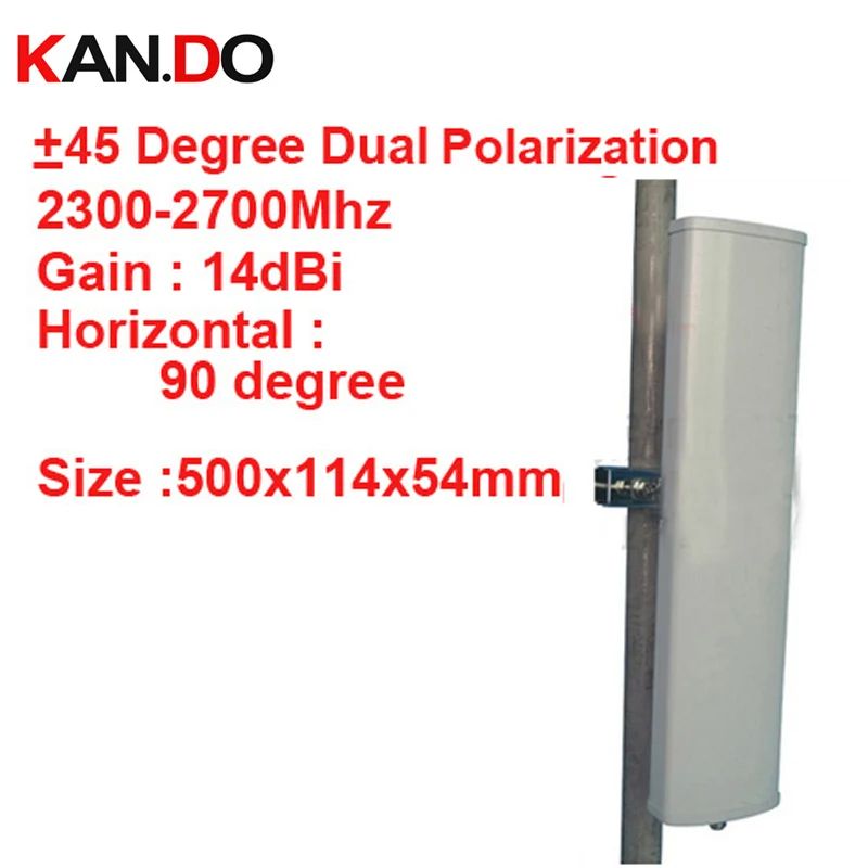 14dbi Dual Polarization +45&amp-45 Deg 2.3-2.7G Panel Antenna 2.4G Wifi Base Station Use FDD 4G 3G TDD | Мобильные телефоны и