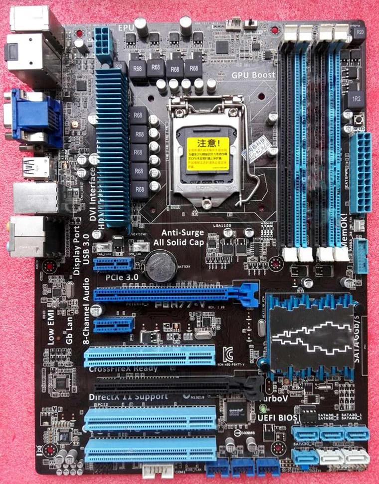 P8h77 v рабочего материнская плата DDR3 LGA 1155 для I3 I5 I7 32 ГБ H77 хорошо испытанная