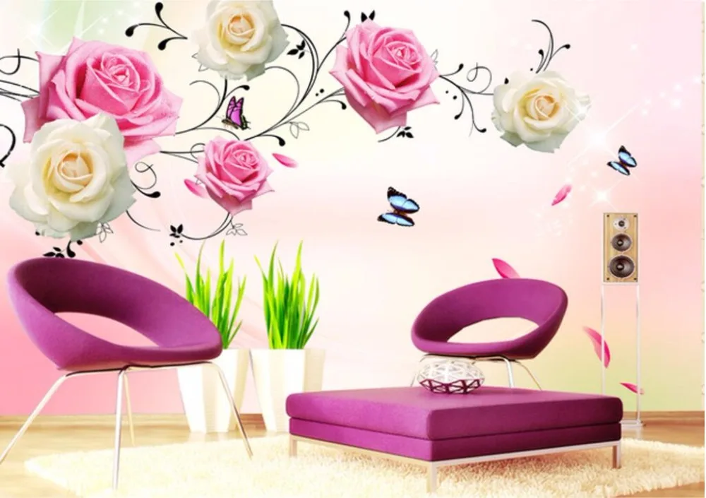 Wellyu papel де parede papier peint пользовательские обои Роза 3D рамка 3D ТВ стены фон фото обои behang tapet
