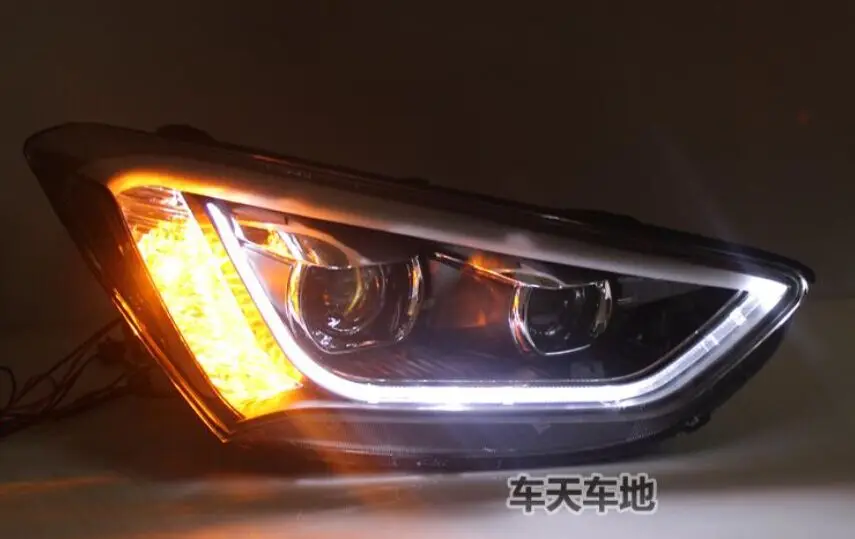 Fett фары для IX45 новый Санта Фе светодиодные корейский дизайн DRL Bi Xenon | Фара для авто в сборе -32808649447