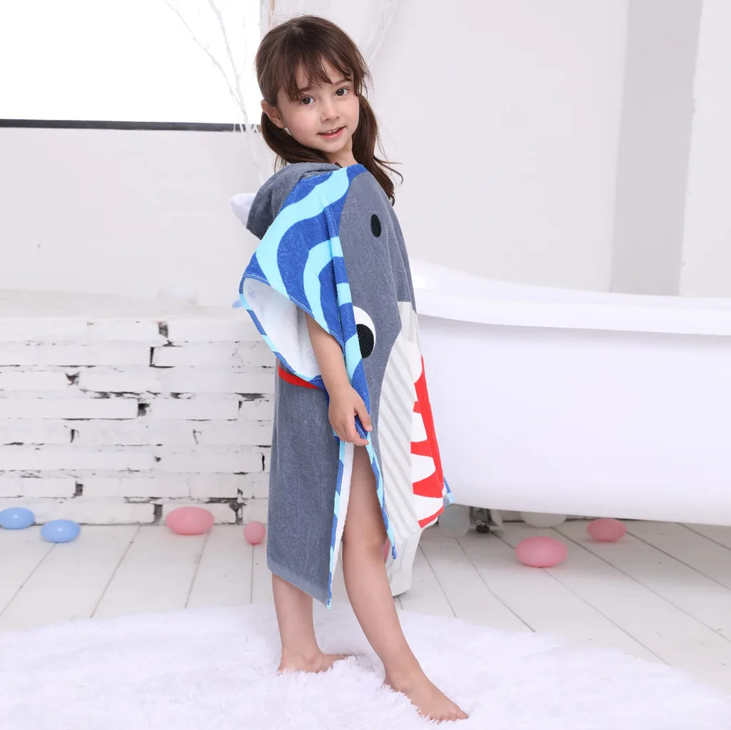 Infant baby poncho towel hooded beach towels for kid Bathrobe Pajamas Cartoon Animals baby hooded bath towel Child baby bath set