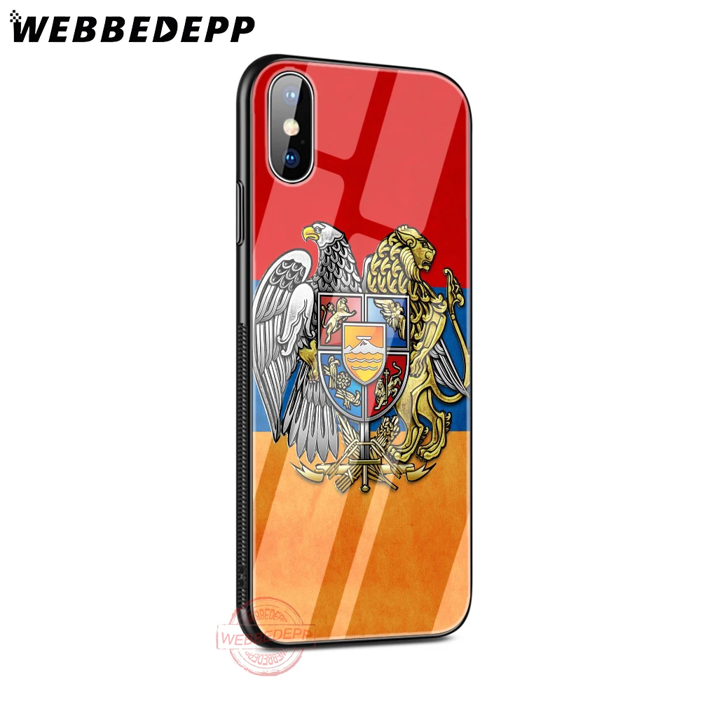 WEBBEDEPP арменский флаг России герб оружия чехол для телефона из закаленного стекла